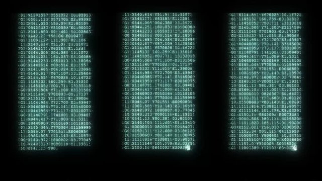 noisy distorted glitched fast long scrolling programming security hacking code data flow stream on blue display new quality numbers letters coding techno joyful video 4k stock footage