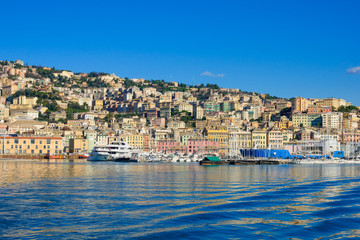 Fototapeta na wymiar Genoa from the sea