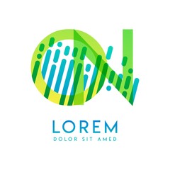 ON logo with the theme of galaxy speed and style that is suitable for creative and business industries. NO Letter Logo design for all webpage media and mobile, simple, modern and colorful.