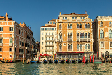 Fototapeta na wymiar Grand Canal and Bauer Palazzo in Venice, Italy