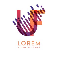 UF logo with the theme of galaxy speed and style that is suitable for creative and business industries. FU Letter Logo design for all webpage media and mobile, simple, modern and colorful.
