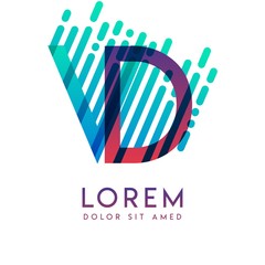 VD logo with the theme of galaxy speed and style that is suitable for creative and business industries. DV Letter Logo design for all webpage media and mobile, simple, modern and colorful.