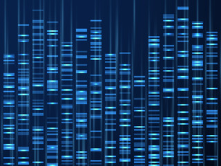 Genomic data visualization. Dna genome sequence, medical genetic map. Genealogy barcode vector background. Illustration of visualization dna, genetic and genealogical texture