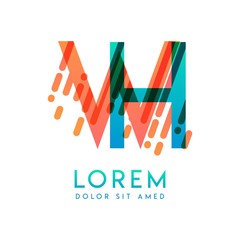 WH logo with the theme of galaxy speed and style that is suitable for creative and business industries. HW Letter Logo design for all webpage media and mobile, simple, modern and colorful.