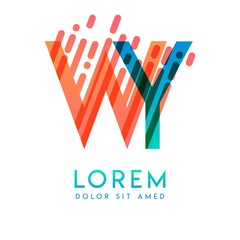 WY logo with the theme of galaxy speed and style that is suitable for creative and business industries. YW Letter Logo design for all webpage media and mobile, simple, modern and colorful.