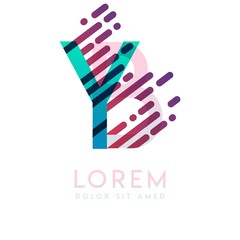 YB logo with the theme of galaxy speed and style that is suitable for creative and business industries. BY Letter Logo design for all webpage media and mobile, simple, modern and colorful.