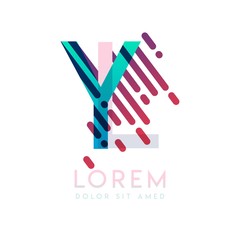 YL logo with the theme of galaxy speed and style that is suitable for creative and business industries. LY Letter Logo design for all webpage media and mobile, simple, modern and colorful.