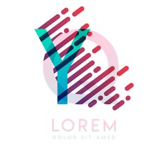 YQ logo with the theme of galaxy speed and style that is suitable for creative and business industries. QY Letter Logo design for all webpage media and mobile, simple, modern and colorful.