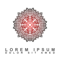 Ornamental round doodle flower isolated on white background. Black outline mandala. Geometric circle for coloring book, logo, design element. Vector illustration