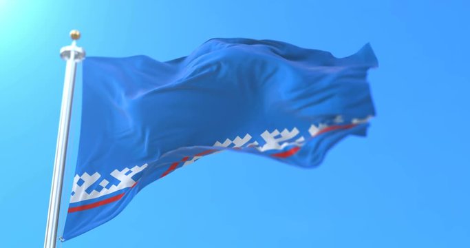 Yamalo-Nenets Autonomous Okrug flag, Russia. Loop