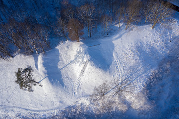 Aerial view of hills