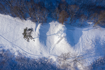 Aerial view of hills