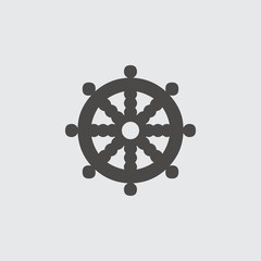 Obraz premium ship steering wheel icon isolated sign symbol and flat style for app, web and digital design. Vector illustration.