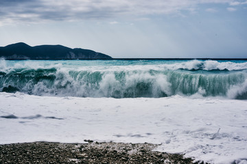Waves crashing in Greece 2019