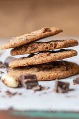 A pile of Chewy chocolate cookies 