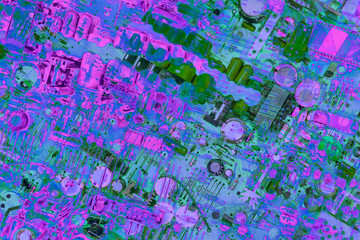 Circuit Board Purple Background
