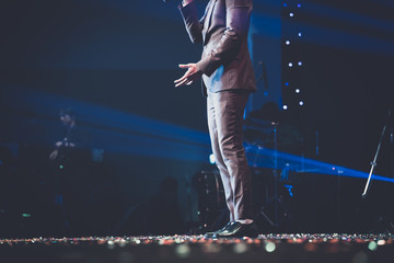 singer on stage background