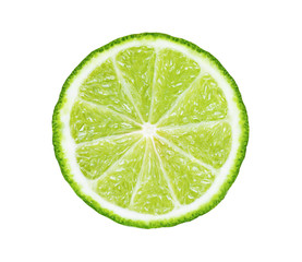  bergamot or kaffir slice  isolated on white background.