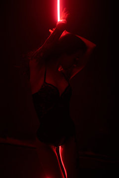 Sexy woman in erotic lingerie. Love and sex games for couples. Hot night