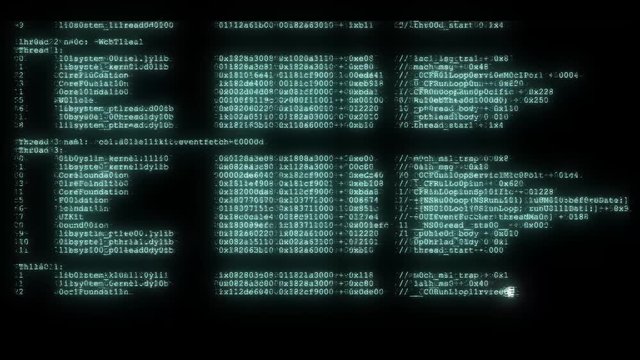 noisy distorted glitched fast long scrolling programming security hacking code data flow stream on blue display new quality numbers letters coding techno joyful video 4k stock footage
