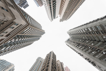 Modern skyscrapers in business