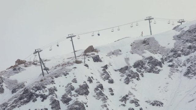 Skiing slopes from the top