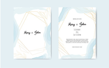 Botanical wedding invitation card template design, white and pink flowers on white background.