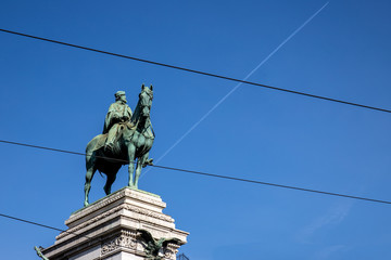Fototapeta na wymiar Statue of Garibaldi in Milano, Italy