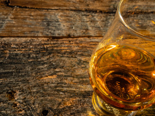 Irish Whiskey Glass Sunshine On Wooden Table