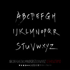 Obraz premium 벡터 문자 / 손으로 쓴 글씨체