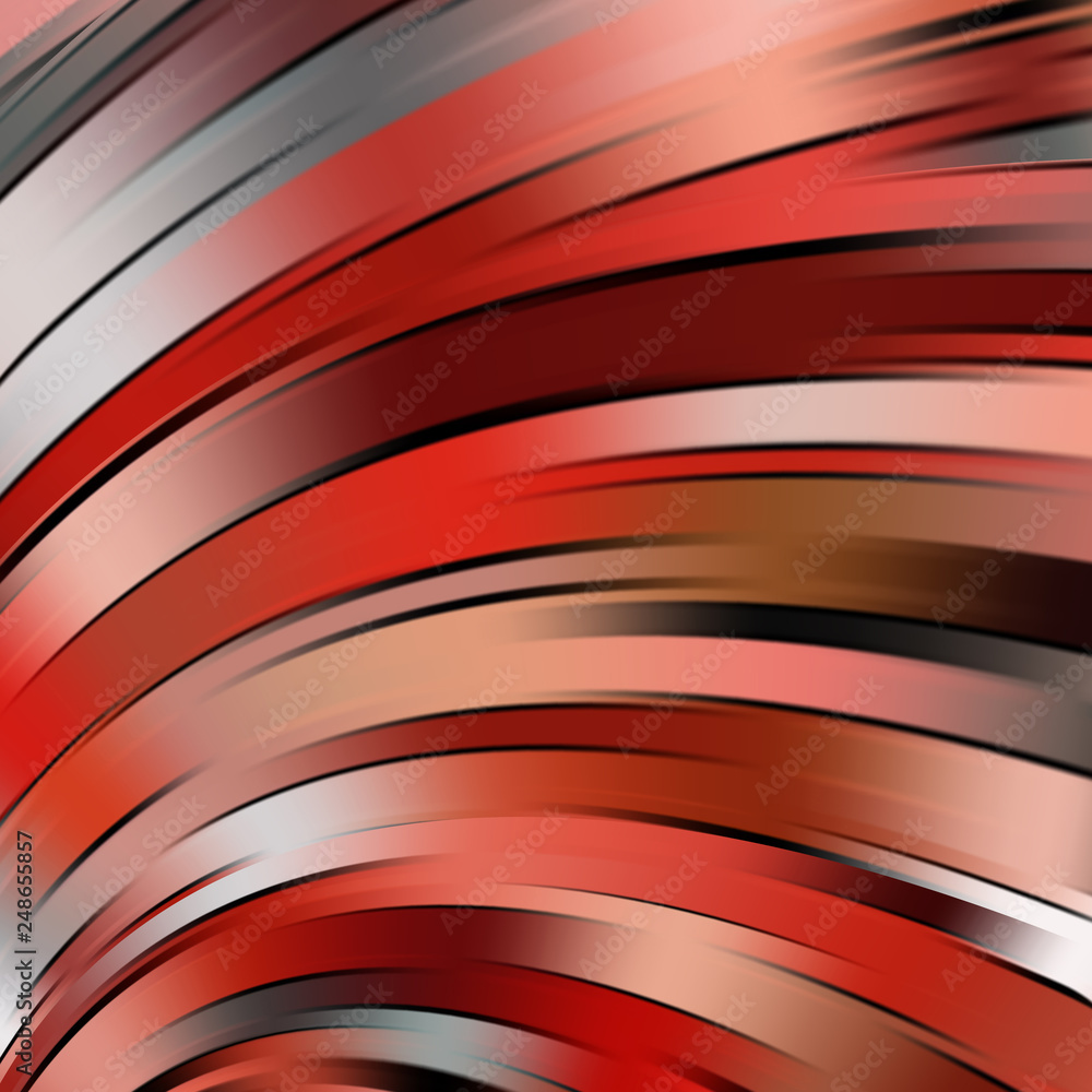 Poster vector illustration of red abstract background with blurred light curved lines. vector illustration.