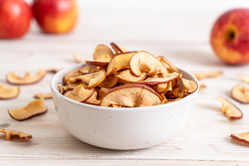 Homemade dried organic apple sliced