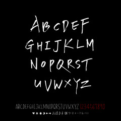 Obraz premium 벡터 문자 / 손으로 쓴 글씨체