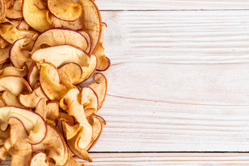 Homemade dried organic apple sliced