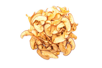 Homemade dried organic apple sliced