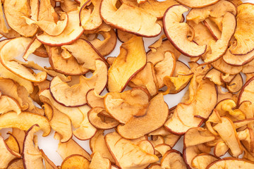 Homemade dried organic apple sliced