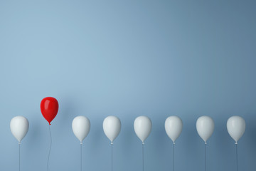 Stand out from the crowd concept with balloons - obrazy, fototapety, plakaty