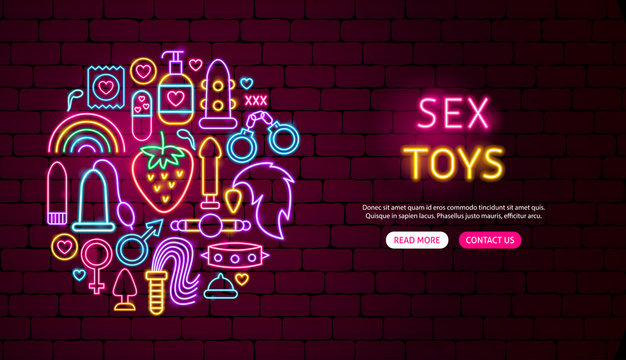 Sex Toys Neon Banner Design