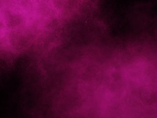 Fog or smoke, glowing pink in dark space.