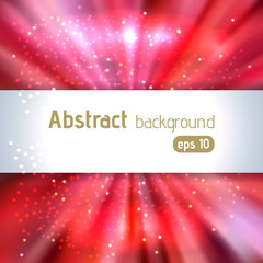 Fototapeta na wymiar Red rays background with place for text. Abstract motion blur background with power explosion. Vector illustration