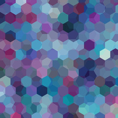 Fototapeta na wymiar Background made of blue, purple hexagons. Square composition with geometric shapes. Eps 10
