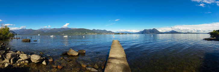 Panorama on Lake Maggiore on a beautiful day