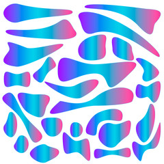 Fototapeta premium Set of trendy futuristic liquid abstract shapes gradient elements layout template. Vector eps 10 illustration.