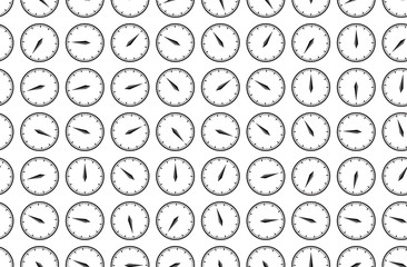 white clock seamless pattern