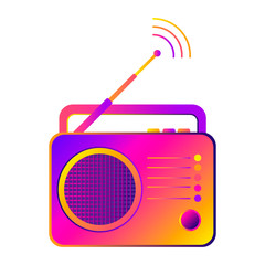 Retro radio with antenna