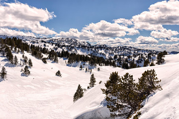 Fototapeta na wymiar snowy landscape in the pyrenees
