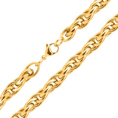 Golden Chain necklace isolated on white