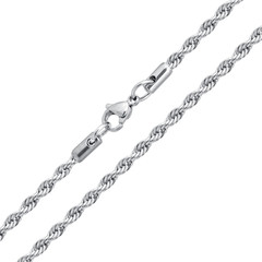 Silver Chain necklace isolated on white