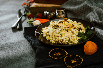 kebab of chicken and semolina in the oriental
