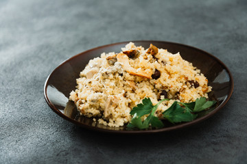kebab of chicken and semolina in the oriental